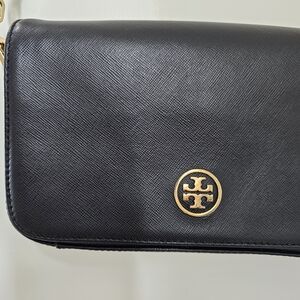Tory Burch Black with Gold hardware crossbody leather bag